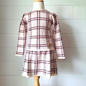 Plaid Long Sleeve Skirt Set